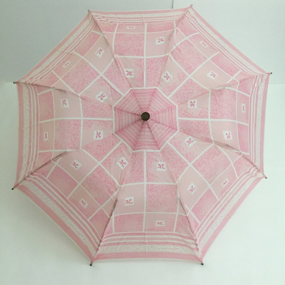 Courrege Umbrella 1960's Vintage Designer Umbrella Made in France Pink